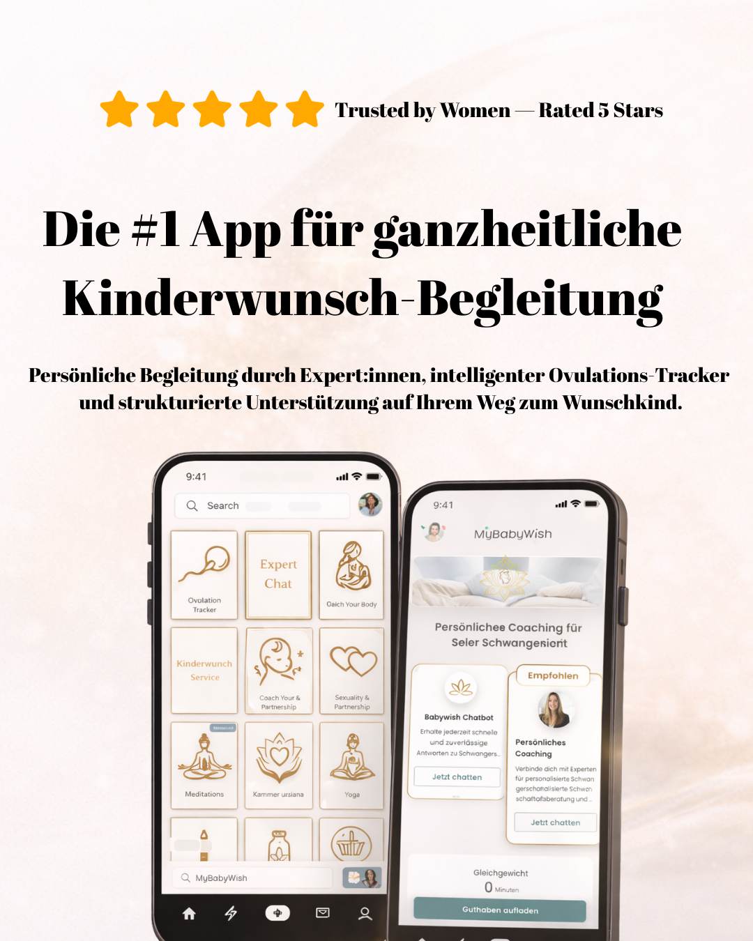 Persönliche Begleitung durch Expert:innen, intelligenter Ovulations-Tracker und strukturierte Unterstützung auf Ihrem Weg zum Wunschkind.